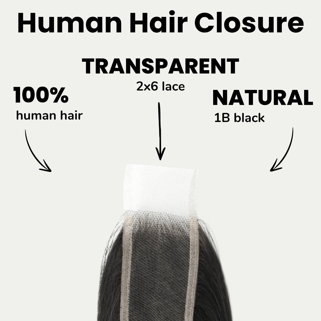 Brazilian Silky Straight 2x6 Transparent Lace Human Hair Closure