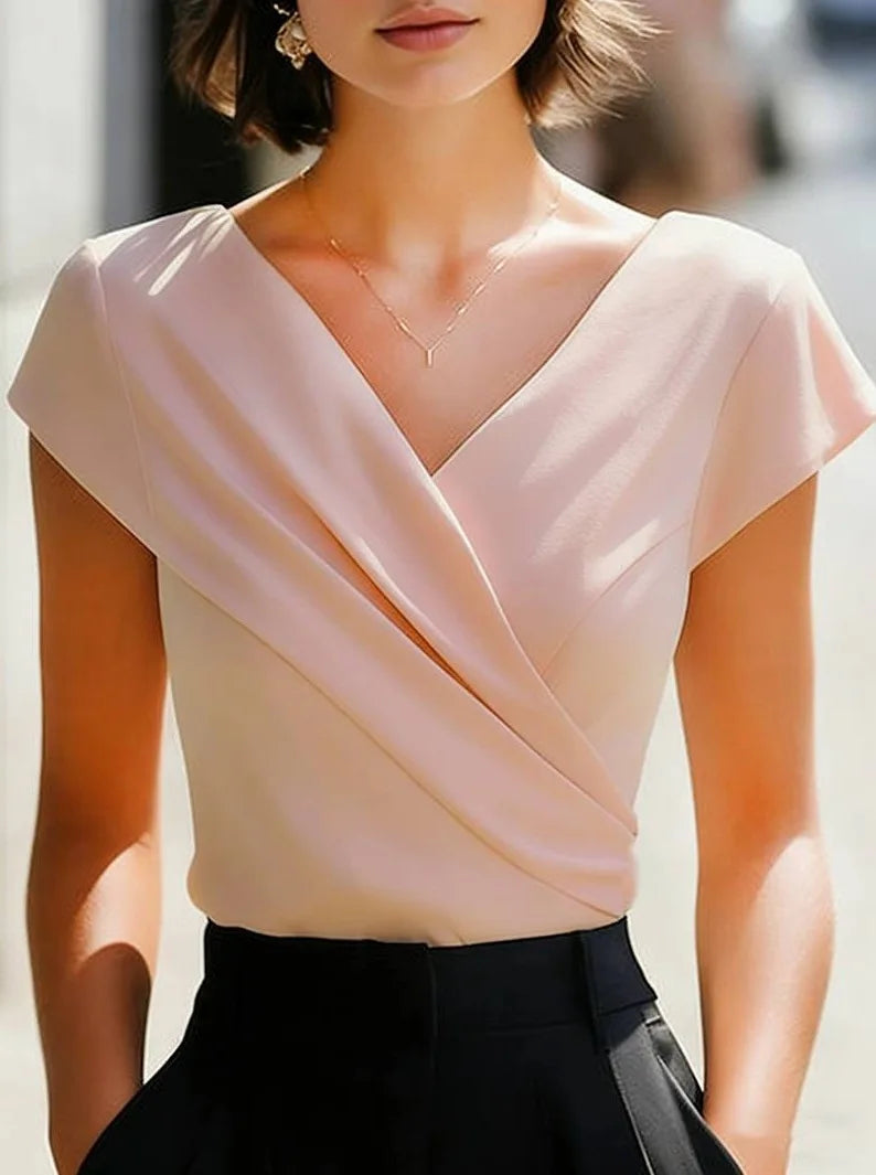Women's Blouse White Lace Short Sleevee Shirt Simple Tops Elegant Shirts and Blouses Deals Summer Youthful Woman Clothes 2026