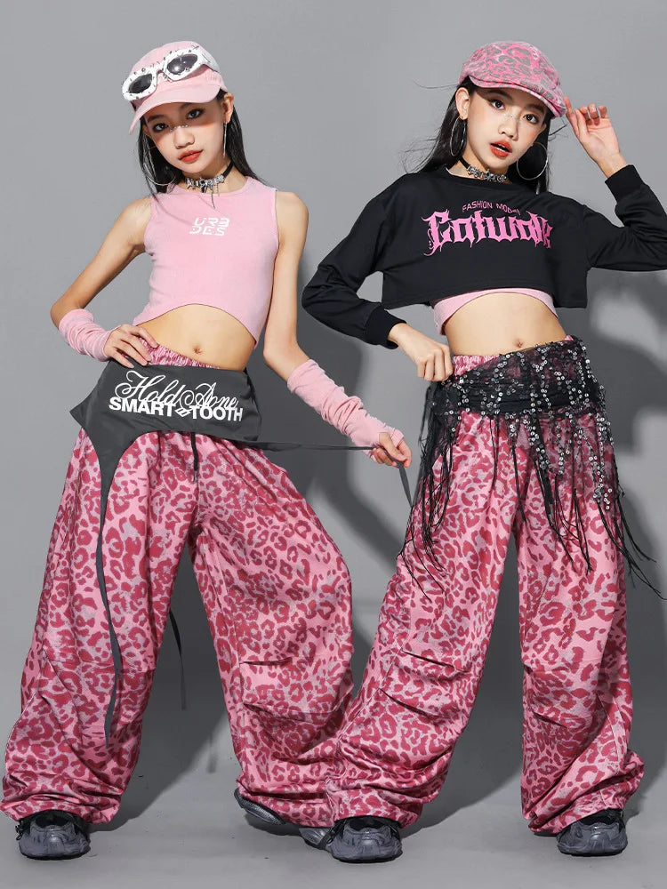 Crop Top Girls K-pop Lovley   Street Dance  Children Streetwear Kids Hip Hop Jazz Girl Group Clothes