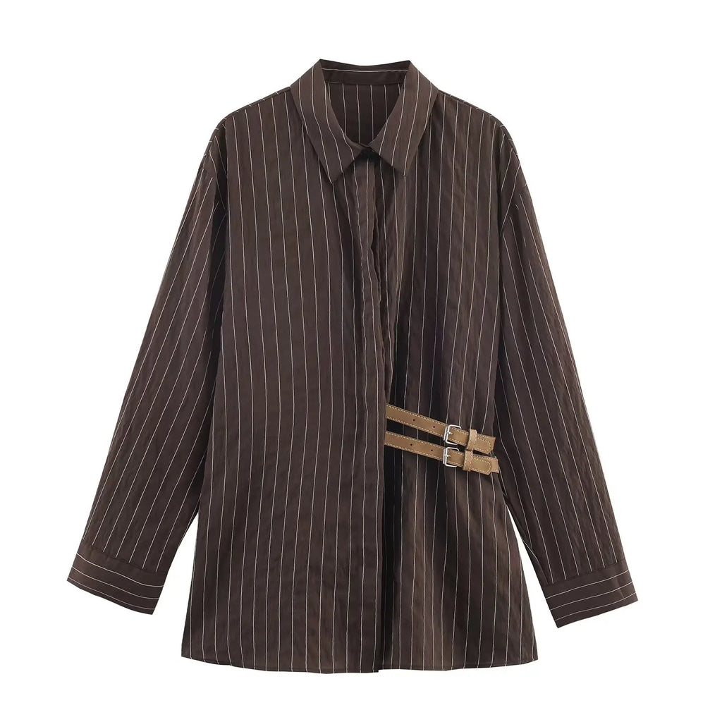 Women's Striped Shirt Spring New Female Chic Casual Long Sleeve Shirt Elegant Blouse Top Lady Fashion Vintage Street Shirts