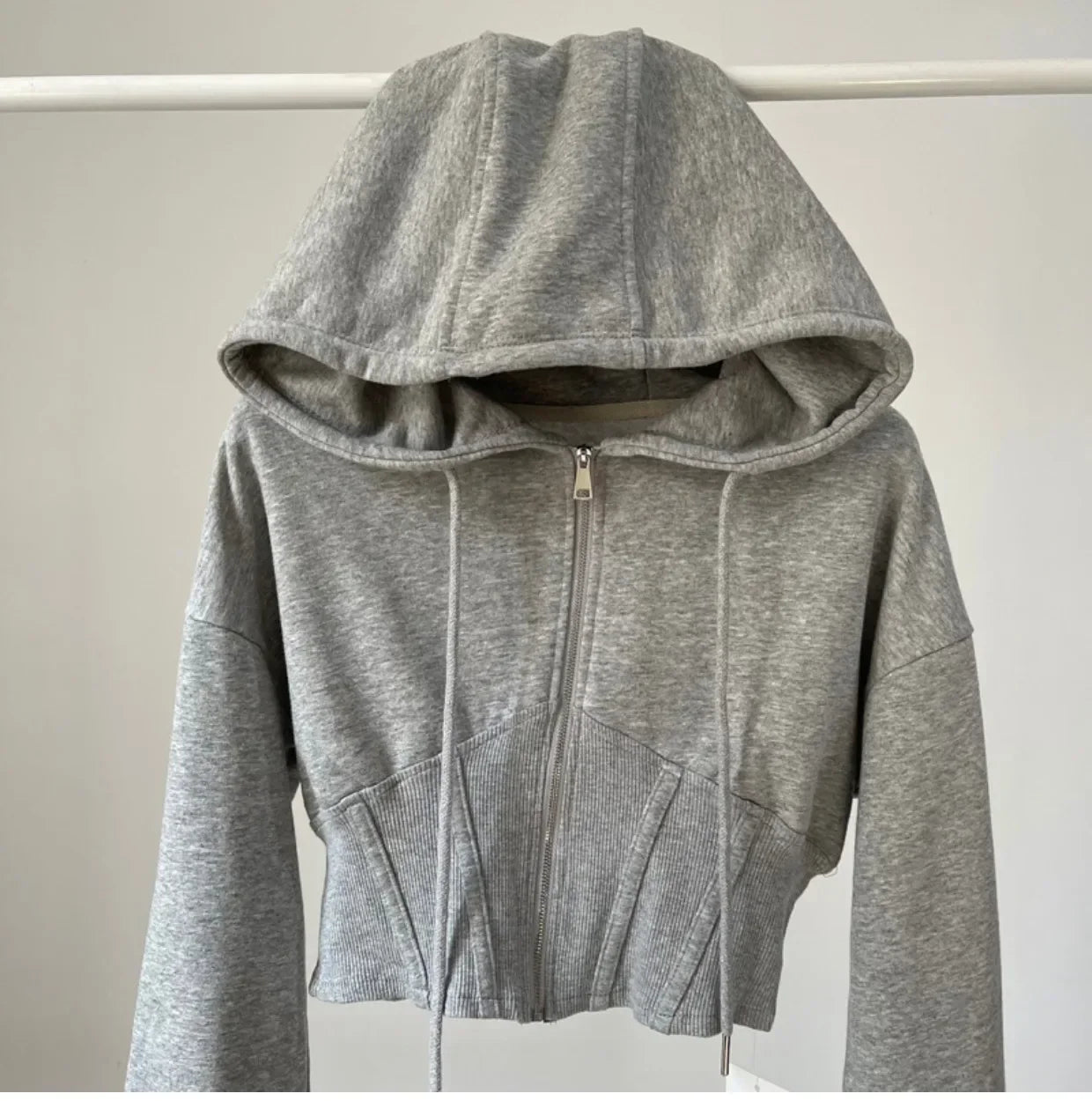 Crop Tops Fashion Hoodies for Women 2023 Ropa Mujer Slim Waist Folds Zipper Y2k Jackets Casual Korean Vintage Sweatshirts Coat