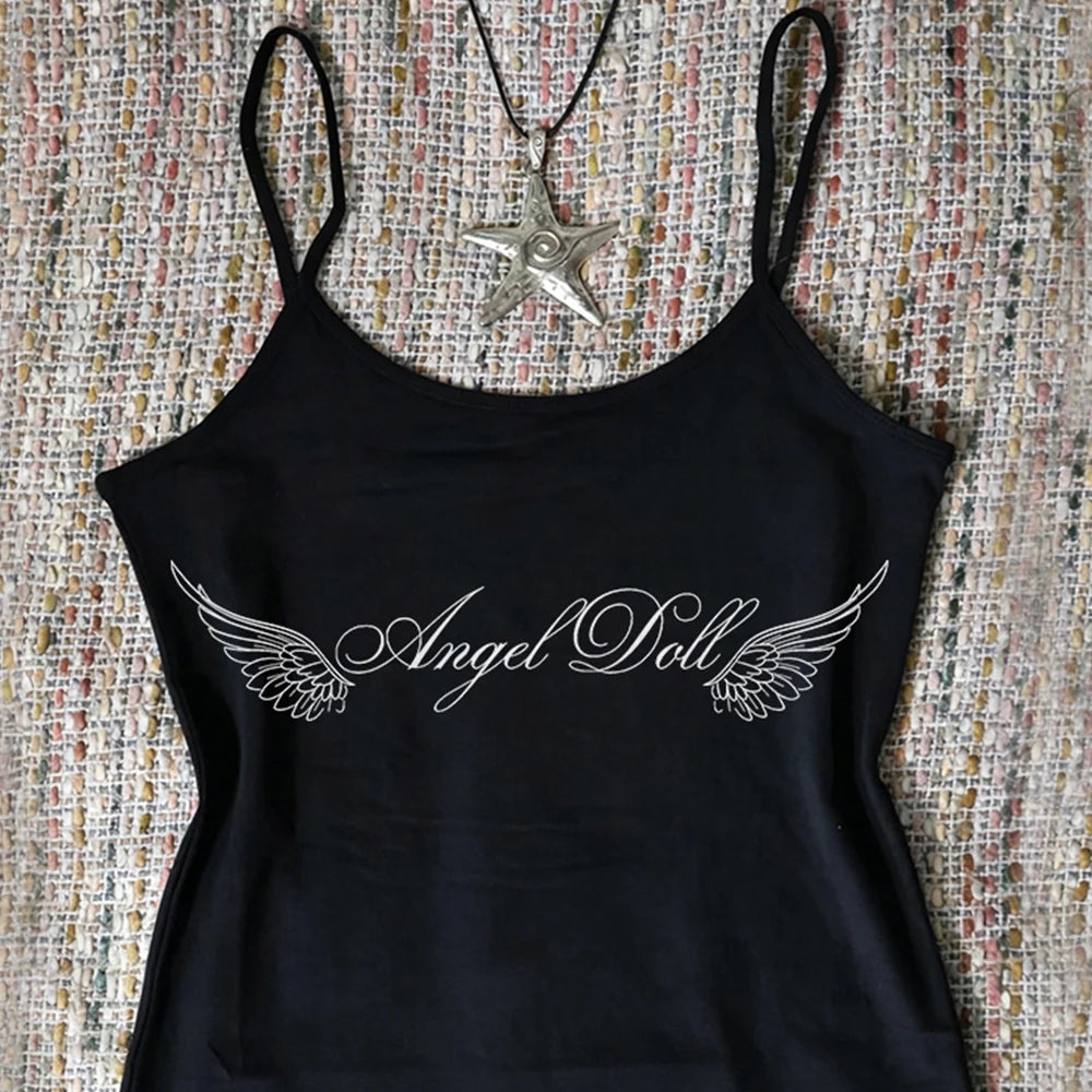 2000s Woman Crop Tops For Women Trashy Clothes Y2k Tops With Suspenders Emo Aesthetic Women's Blouses 90s Vintage Sexys Croppe