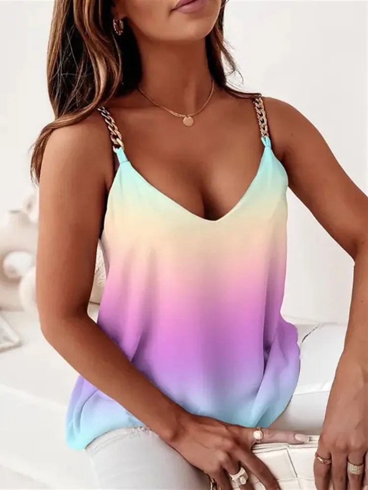 Crop Tops for Teen Girls  Womens Summer V Neck Tank Tops Loose Flowy Tank Tops Cute Tunic Pleated Shirts