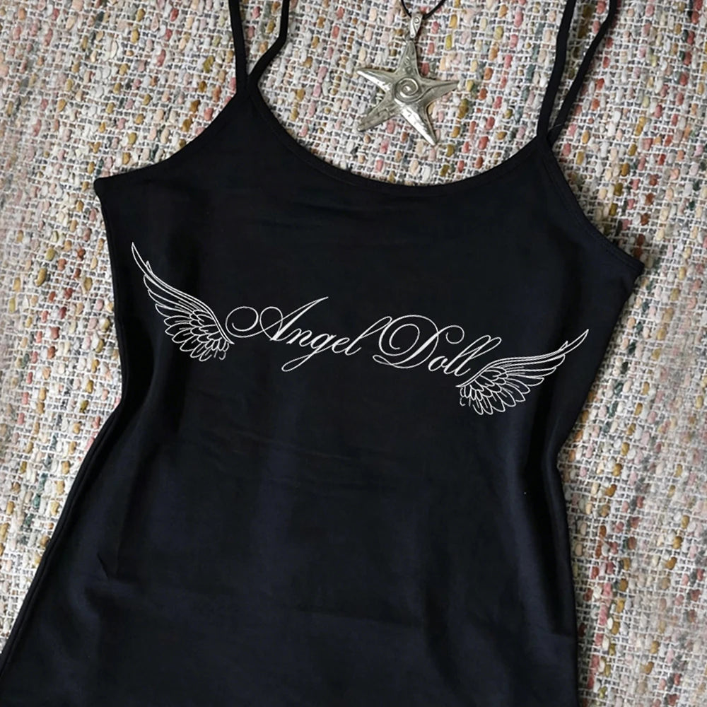 2000s Woman Crop Tops For Women Trashy Clothes Y2k Tops With Suspenders Emo Aesthetic Women's Blouses 90s Vintage Sexys Croppe