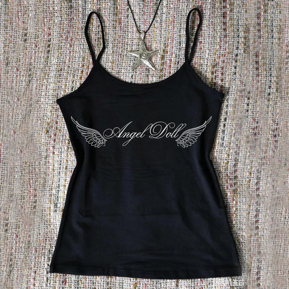 2000s Woman Crop Tops For Women Trashy Clothes Y2k Tops With Suspenders Emo Aesthetic Women's Blouses 90s Vintage Sexys Croppe