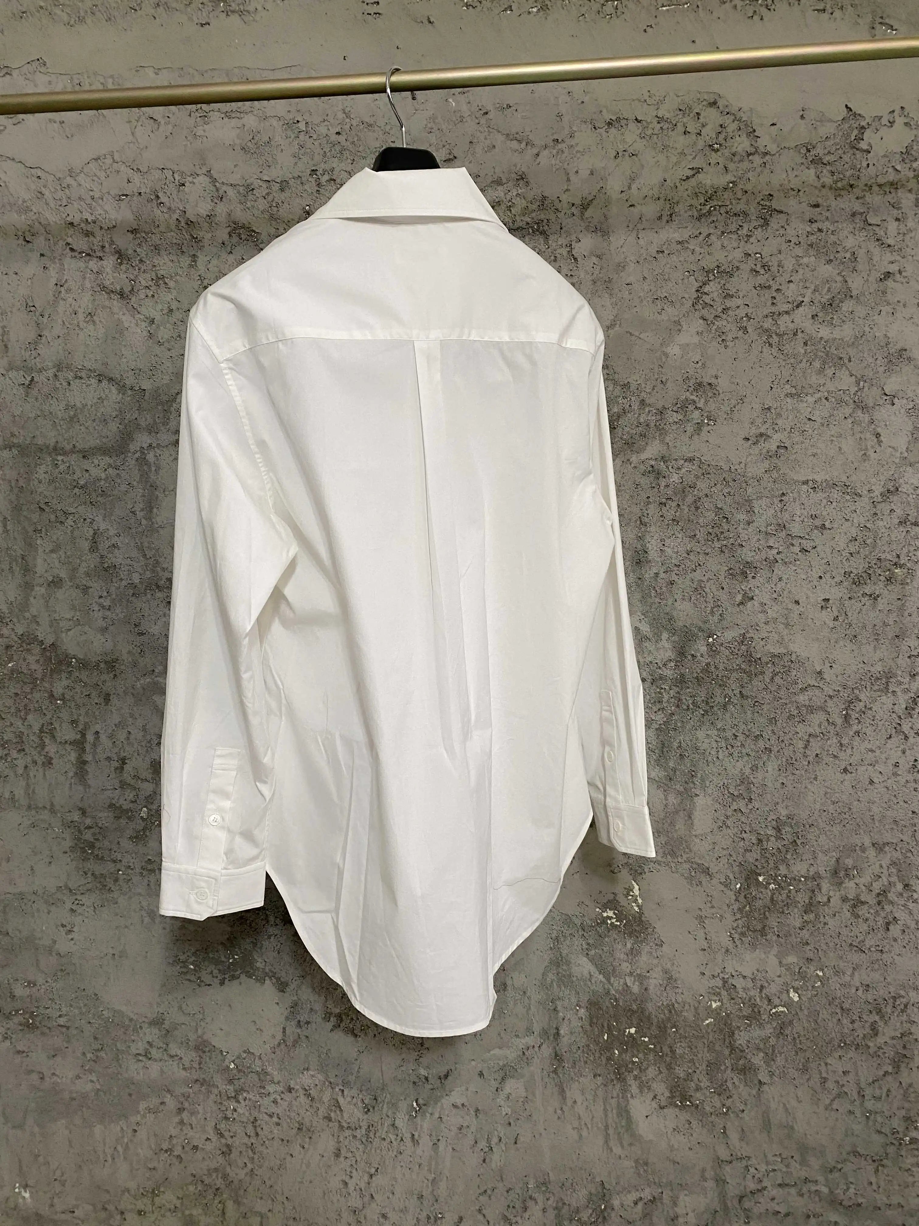 Design the collar, irregular shirt, cellulose, asymmetrical hem, coat shirt