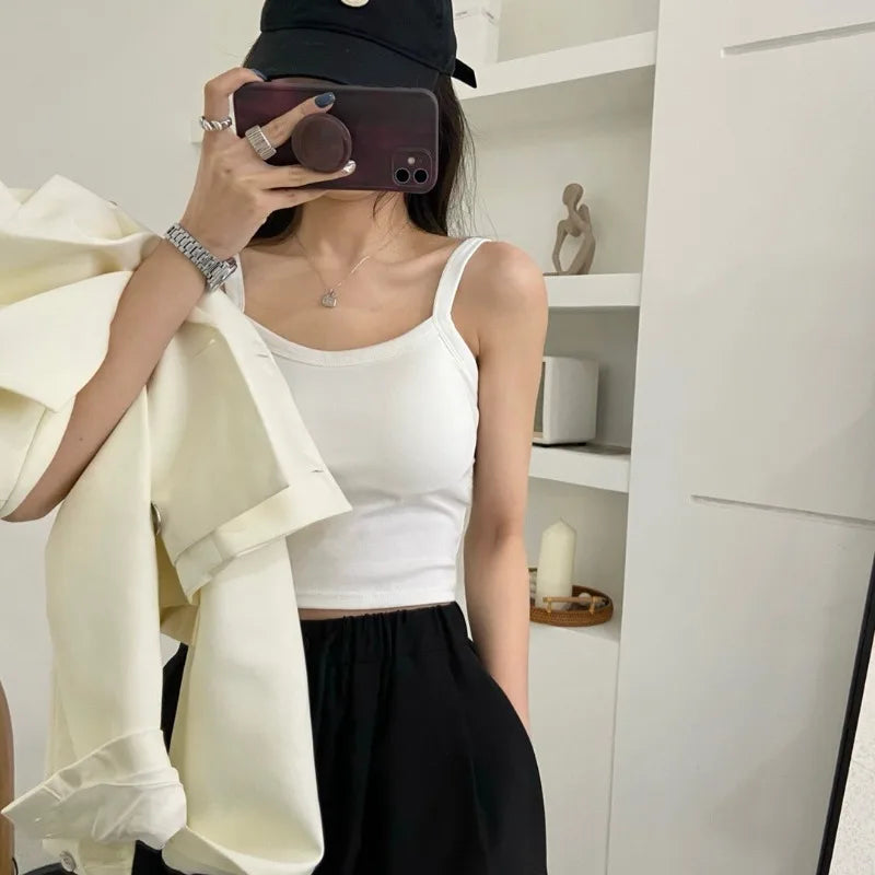 Crop Top White Women Sexy Sleeveless Tops Fashion female Underwear Lady's Camisole T-shirt Vest Lingerie Bras Tube Tops Hot