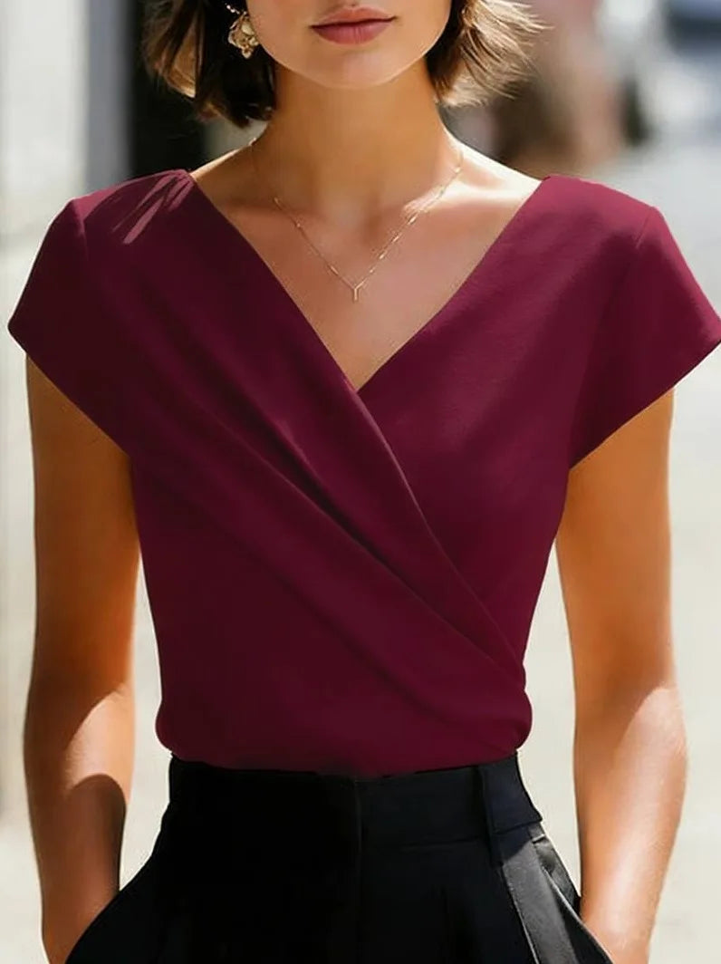 Women's Blouse White Lace Short Sleevee Shirt Simple Tops Elegant Shirts and Blouses Deals Summer Youthful Woman Clothes 2026