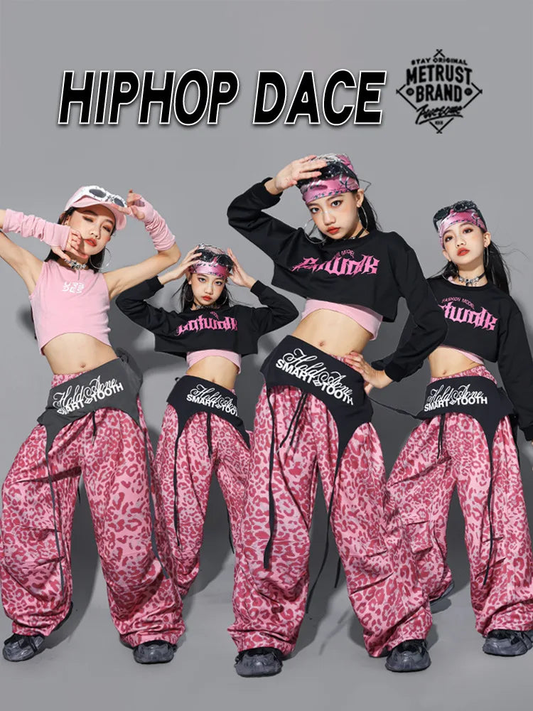 Crop Top Girls K-pop Lovley   Street Dance  Children Streetwear Kids Hip Hop Jazz Girl Group Clothes
