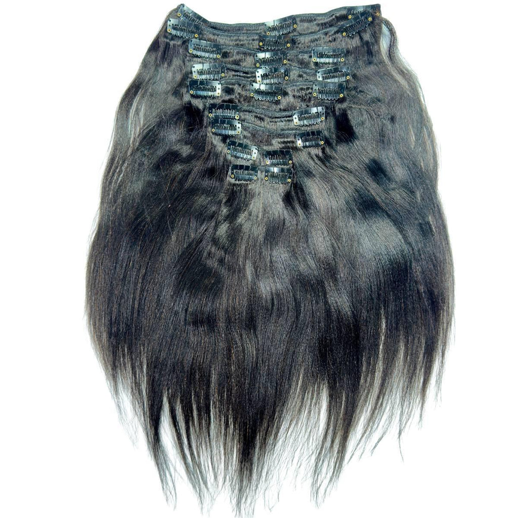 Yaki Straight Clip-In 100% Human Hair  Extensions